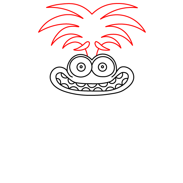 Hướng dẫn vẽ nhân vật Lo Lắng với biểu cảm tươi vui hơn. - Bước 4