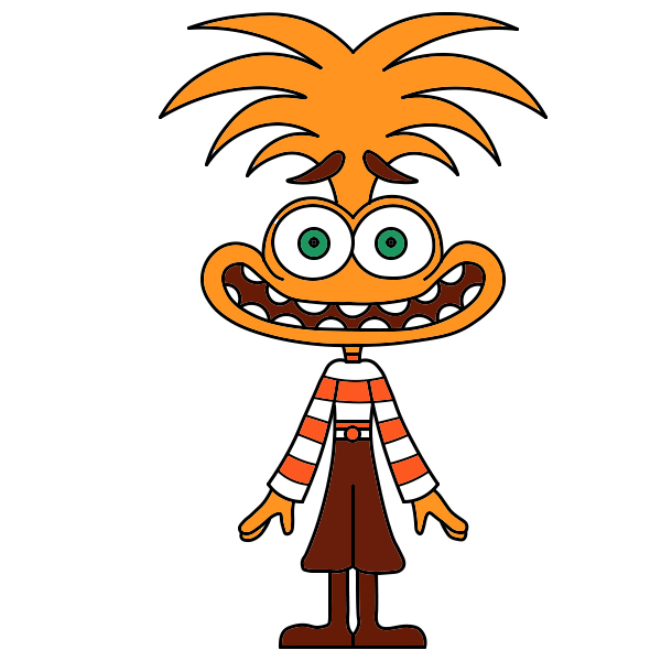 Hướng dẫn vẽ nhân vật Lo Lắng với biểu cảm tươi vui hơn. - Bước 8