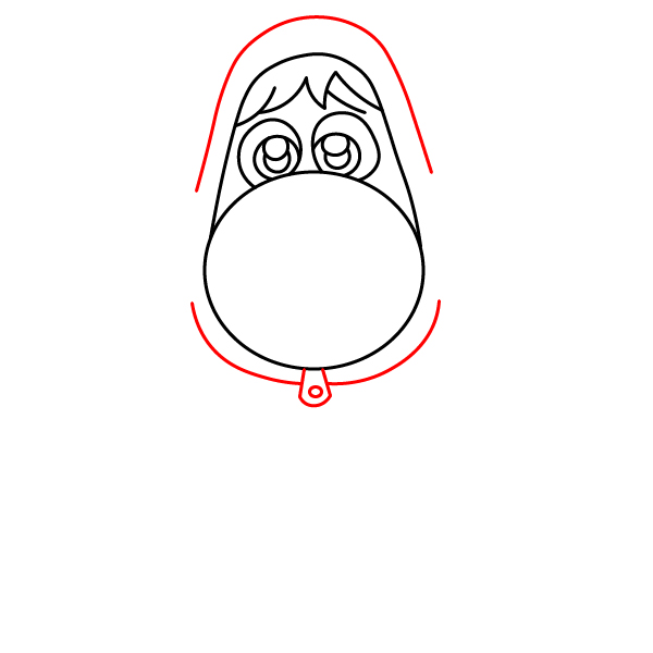 Hướng dẫn vẽ nhân vật Xấu Hổ trong phim những mảnh ghép cảm xúc 2. - Bước 4