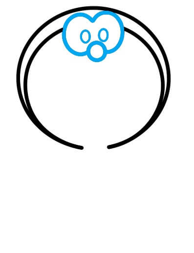 Hướng dẫn vẽ Doraemon đáng yêu - Bước 3