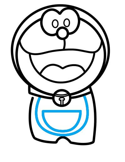 Hướng dẫn vẽ Doraemon đáng yêu - Bước 7