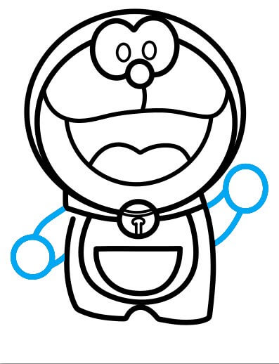 Hướng dẫn vẽ Doraemon đáng yêu - Bước 8