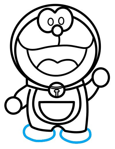 Hướng dẫn vẽ Doraemon đáng yêu - Bước 9