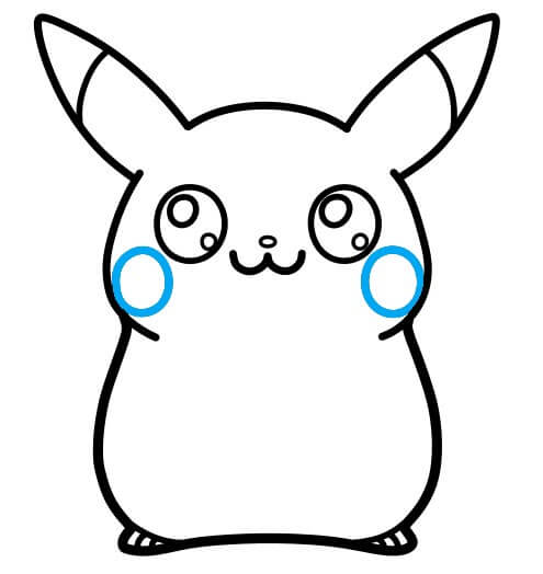 Hướng dẫn vẽ Pikachu đáng yêu - Bước 6
