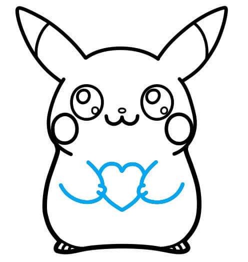 Hướng dẫn vẽ Pikachu đáng yêu - Bước 7