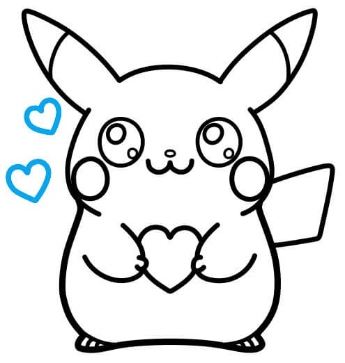 Hướng dẫn vẽ Pikachu đáng yêu - Bước 9