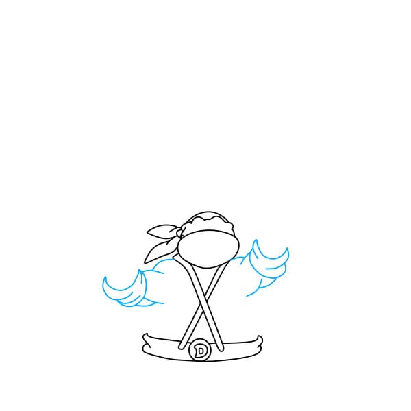 Hướng dẫn vẽ các Ninja Rùa (trong bộ phim Thiếu niên ninja Rùa đột biến ) đơn giản và đẹp cho bé - Bước 3