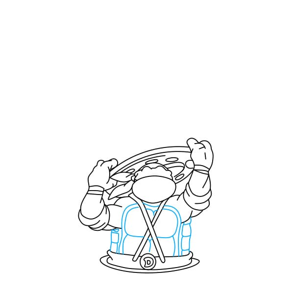 Hướng dẫn vẽ các Ninja Rùa (trong bộ phim Thiếu niên ninja Rùa đột biến ) đơn giản và đẹp cho bé - Bước 5