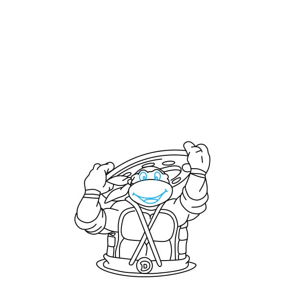 Hướng dẫn vẽ các Ninja Rùa (trong bộ phim Thiếu niên ninja Rùa đột biến ) đơn giản và đẹp cho bé - Bước 6