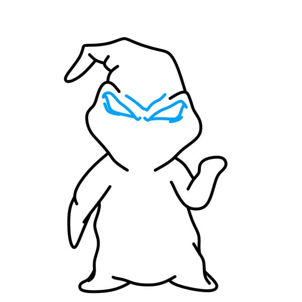 Hướng dẫn vẽ Oogie Boogie trông thật đáng sợ cho bé - Bước 5