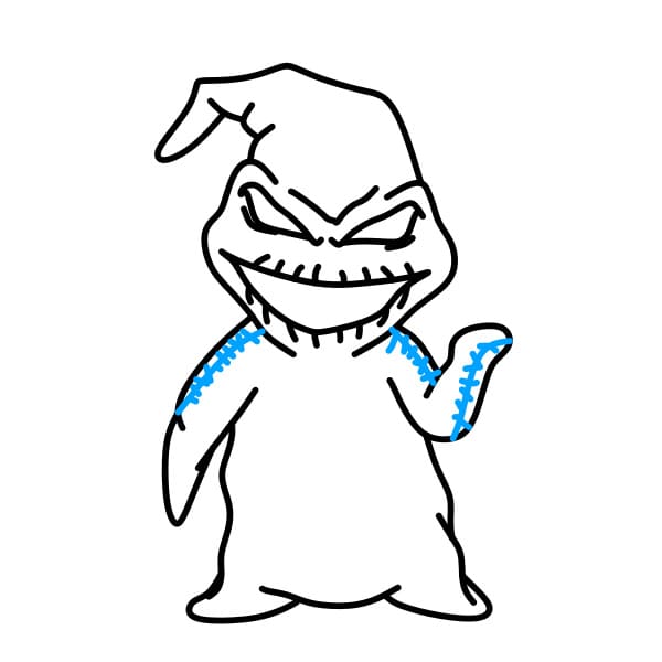 Hướng dẫn vẽ Oogie Boogie trông thật đáng sợ cho bé - Bước 6