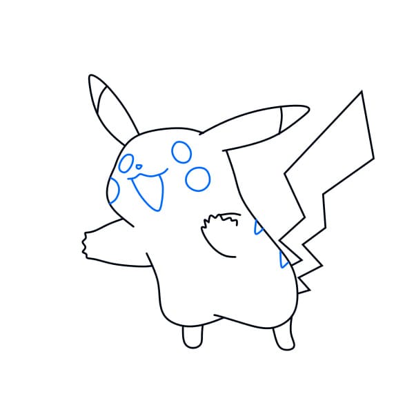 Hướng dẫn vẽ Pikachu dễ thương - Bước 6