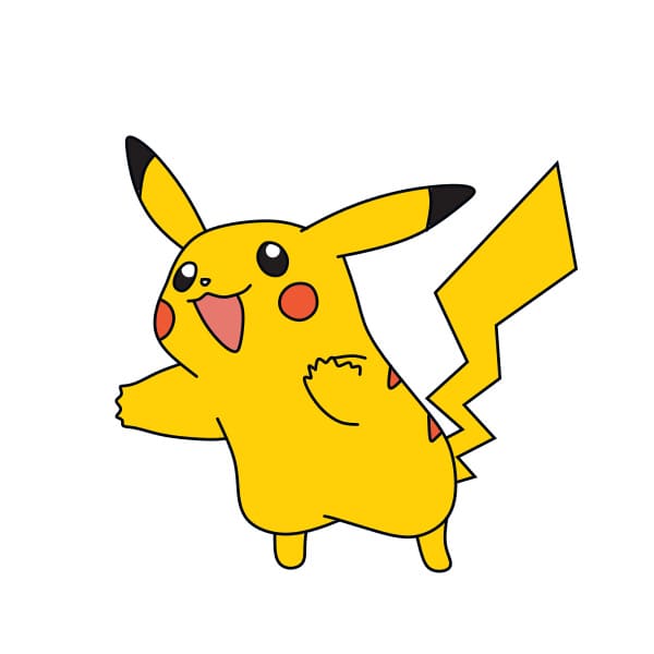 Hướng dẫn vẽ Pikachu dễ thương - Bước 7