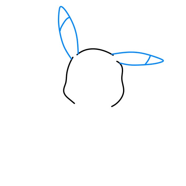 Hướng dẫn vẽ Pikachu ngoan ngoãn - Bước 2