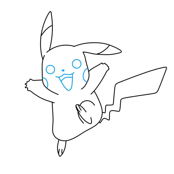 Hướng dẫn vẽ Pikachu tinh nghịch - Bước 7