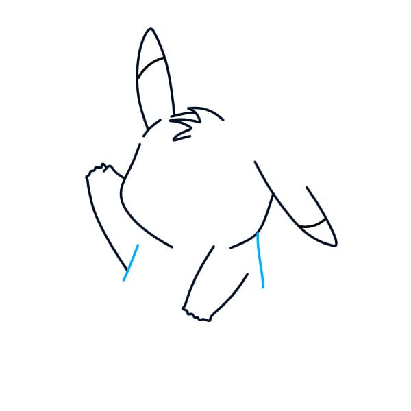 Hướng dẫn vẽ chú pikachu đang chơi với quả cầu - Bước 4