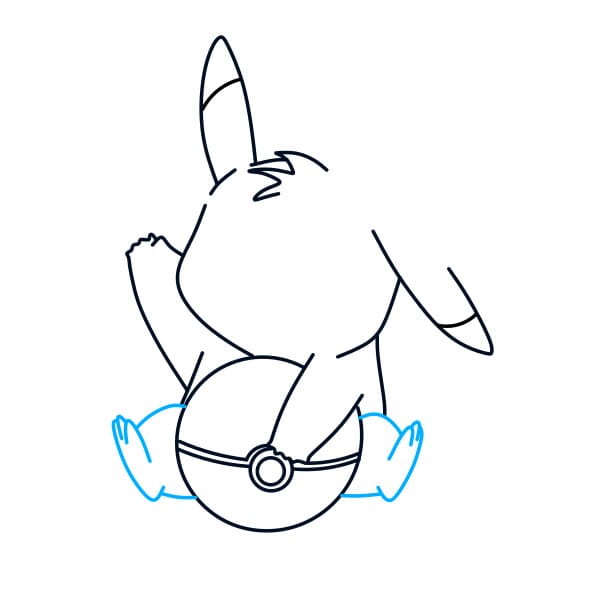 Hướng dẫn vẽ chú pikachu đang chơi với quả cầu - Bước 6