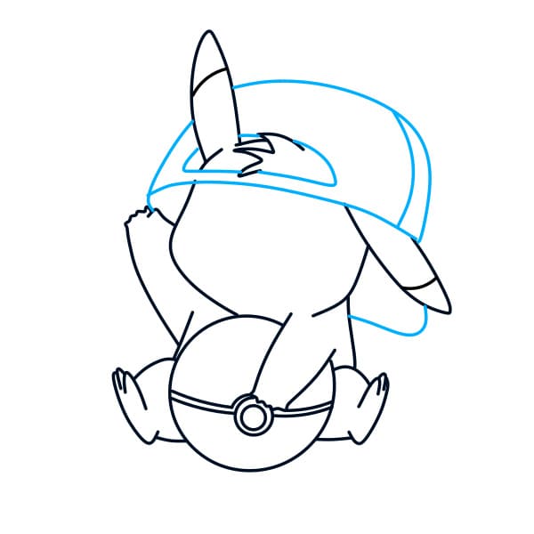 Hướng dẫn vẽ chú pikachu đang chơi với quả cầu - Bước 7