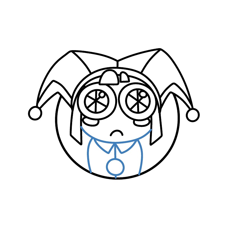 Hướng dẫn vẽ Pomni siêu đáng yêu. - Bước 7