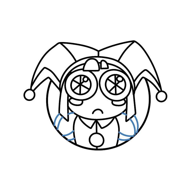 Hướng dẫn vẽ Pomni siêu đáng yêu. - Bước 8