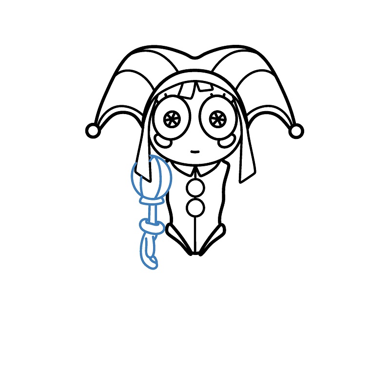 Hướng dẫn vẽ Pomni ngơ ngác. - Bước 6