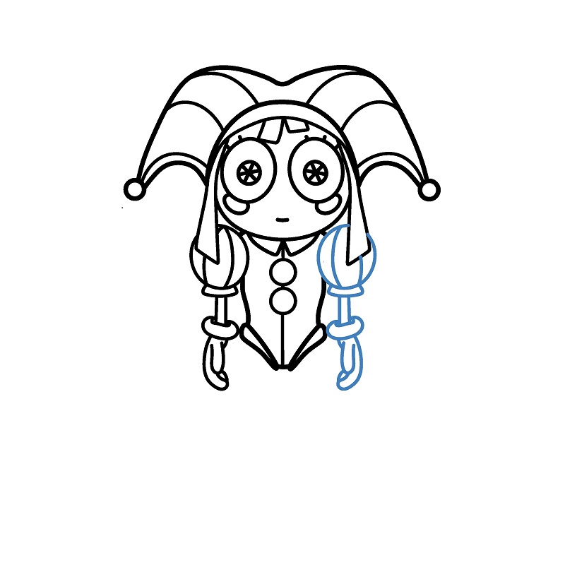 Hướng dẫn vẽ Pomni ngơ ngác. - Bước 7