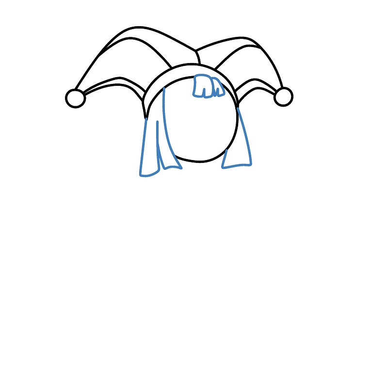 Hướng dẫn vẽ Pomni đang suy nghĩ. - Bước 4