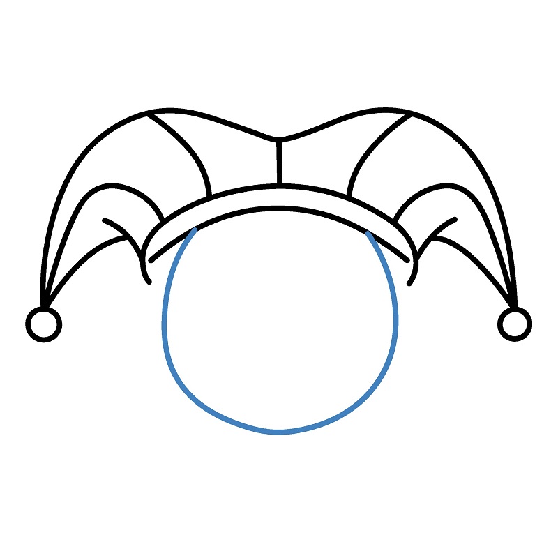 Hướng dẫn vẽ đầu của Pomni. - Bước 4