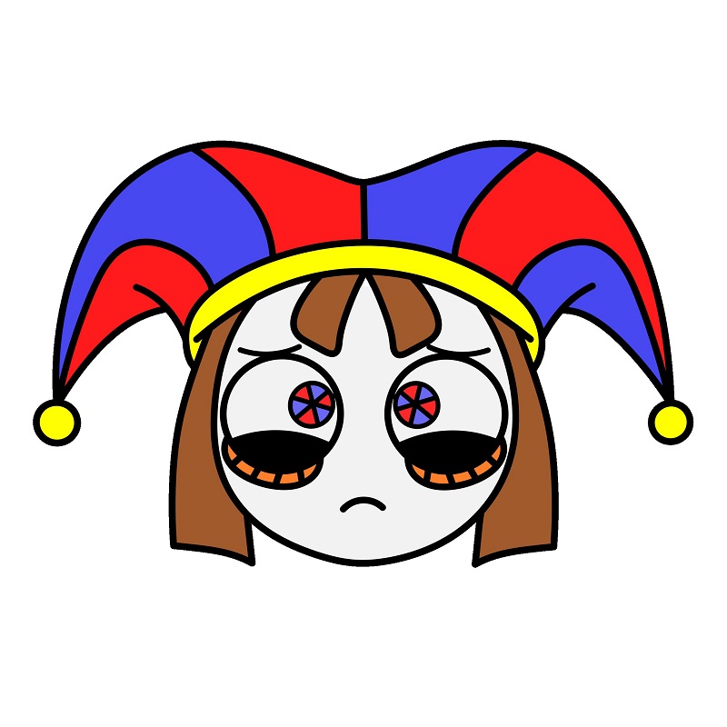 Hướng dẫn vẽ đầu của Pomni. - Bước 8