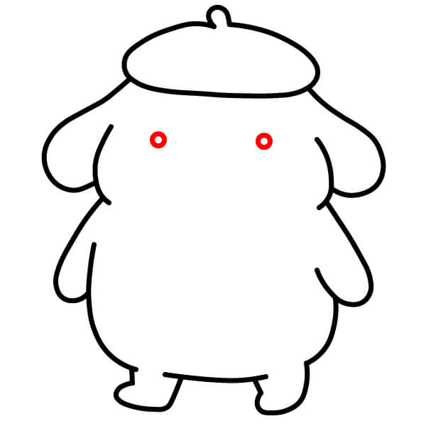 Hướng dẫn vẽ Pompompurin dễ thương cho trẻ em - Thêm đôi mắt