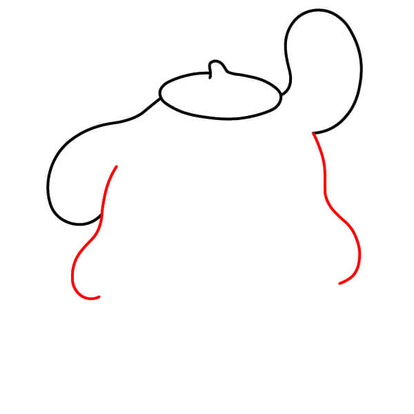 Hướng dẫn vẽ Pompompurin từng bước cho trẻ em - Vẽ khuôn mặt và đôi tay