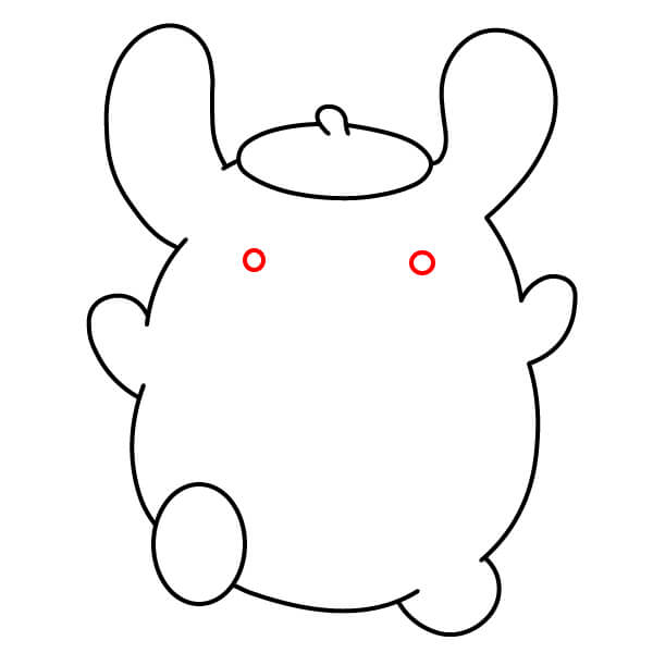 Cách vẽ Pompompurin vui nhộn chỉ với 9 bước đơn giản. - Thêm đôi mắt