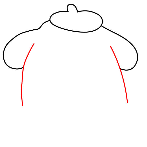 Các bước đơn giản để vẽ Pompompurin đang ngủ - Bắt đầu vẽ hai bên cơ thể