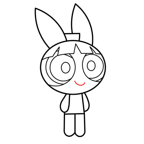 Hướng dẫn từng bước: Cách vẽ Blossom từ Powerpuff Girls - Bước 8