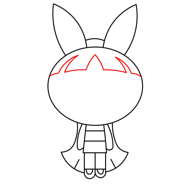 Hướng dẫn vẽ Blossom đơn giản dành cho trẻ em - Bước 7