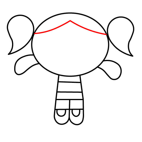 Học cách vẽ Bubbles từ Powerpuff Girls theo các bước đơn giản. - Bước 6