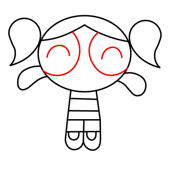 Học cách vẽ Bubbles từ Powerpuff Girls theo các bước đơn giản. - Bước 7