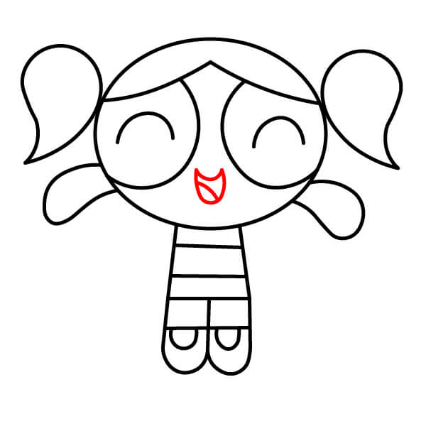 Học cách vẽ Bubbles từ Powerpuff Girls theo các bước đơn giản. - Bước 8