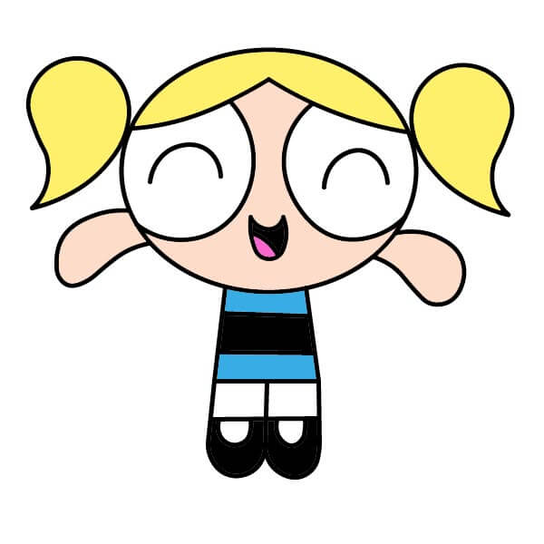 Học cách vẽ Bubbles từ Powerpuff Girls theo các bước đơn giản. - Bước 9