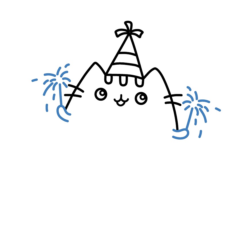 Hướng dẫn vẽ Pusheen sinh nhật vui vẻ. - Bước 5