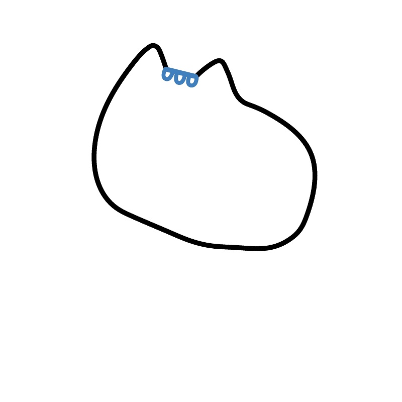 Hướng dẫn vẽ Pusheen đi xe máy. - Bước 2