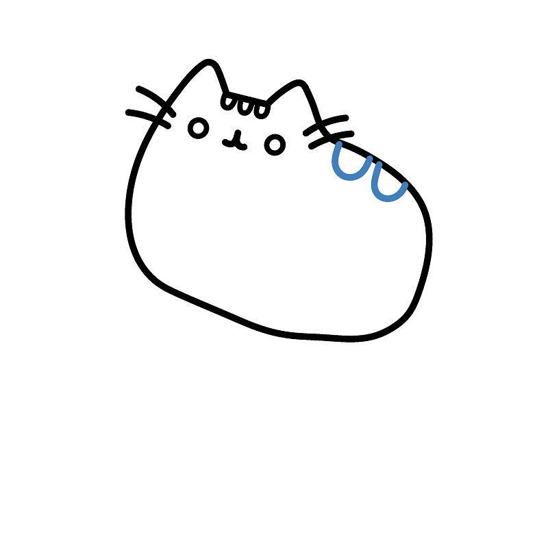 Hướng dẫn vẽ Pusheen đi xe máy. - Bước 4