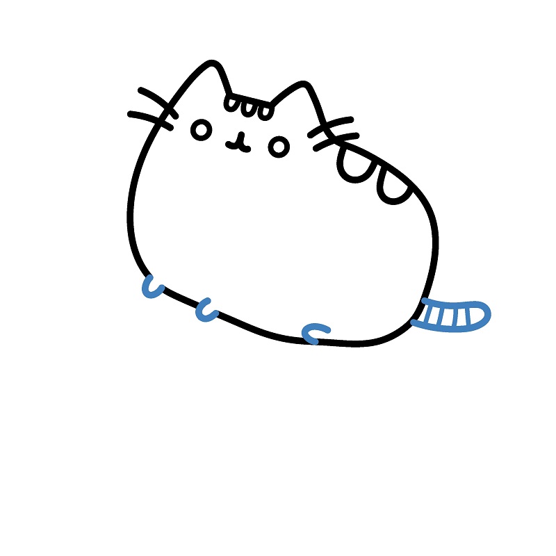 Hướng dẫn vẽ Pusheen đi xe máy. - Bước 5