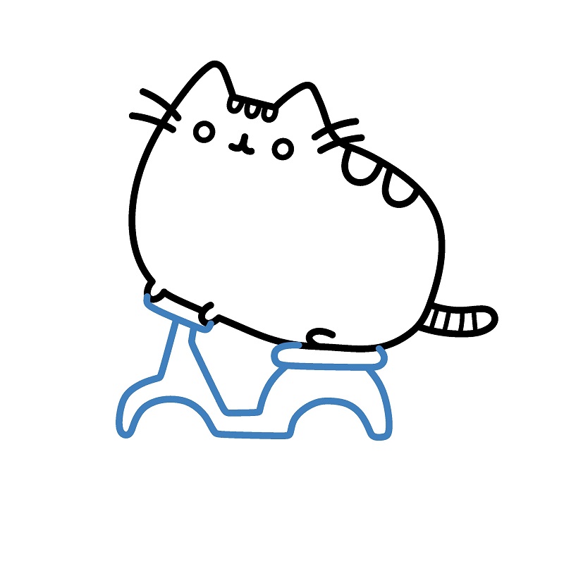 Hướng dẫn vẽ Pusheen đi xe máy. - Bước 6
