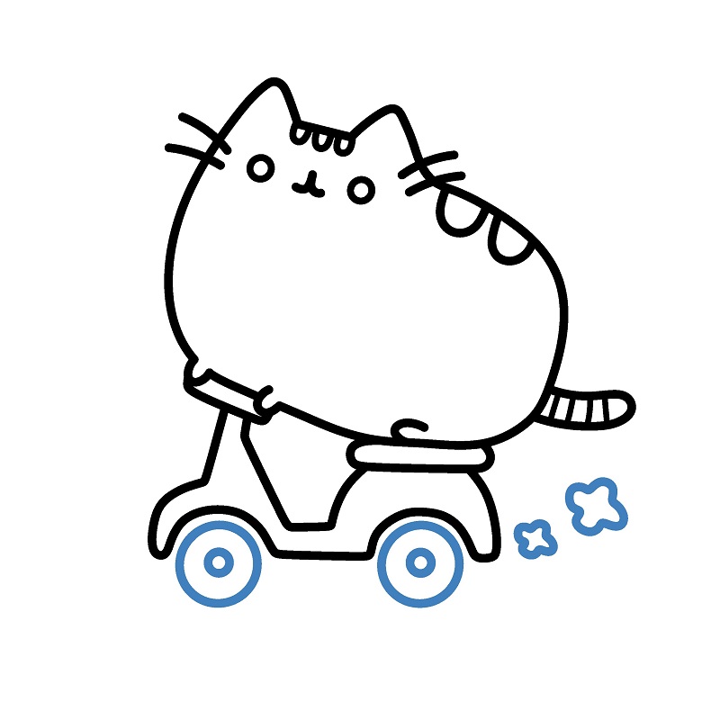 Hướng dẫn vẽ Pusheen đi xe máy. - Bước 7