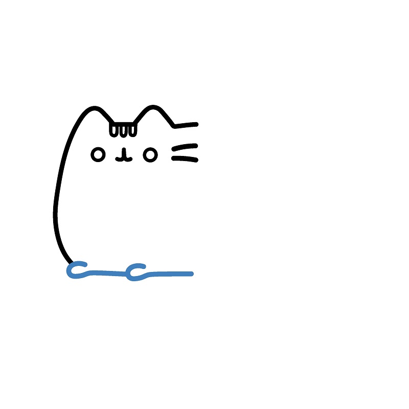 Hướng dẫn vẽ Pusheen nàng tiên cá. - Bước 3