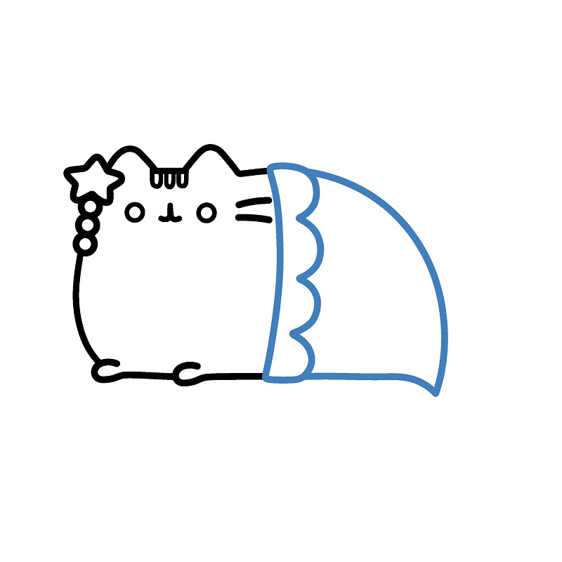 Hướng dẫn vẽ Pusheen nàng tiên cá. - Bước 5