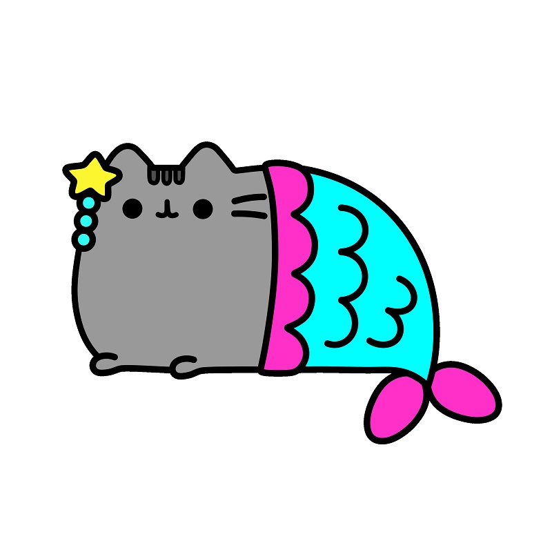 Hướng dẫn vẽ Pusheen nàng tiên cá.