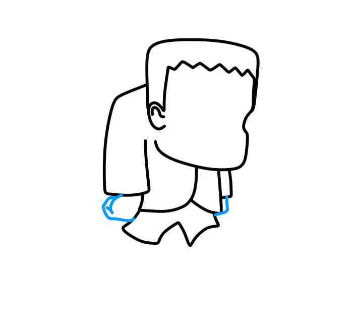 Hướng dẫn vẽ quái vật Frankenstein đơn giản và đẹp cho bé - Bước 4