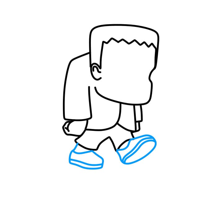 Hướng dẫn vẽ quái vật Frankenstein đơn giản và đẹp cho bé - Bước 5